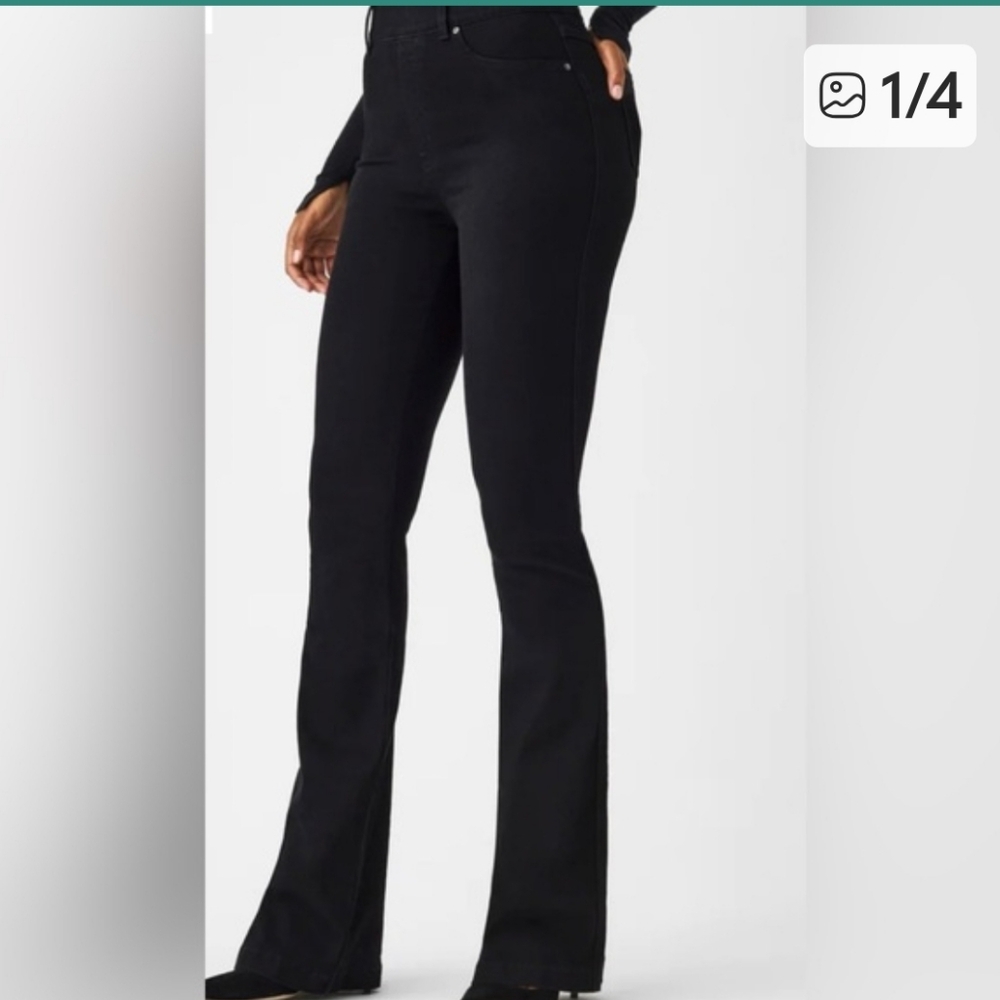 Spanx Flare Jeans Pull On Medium Black